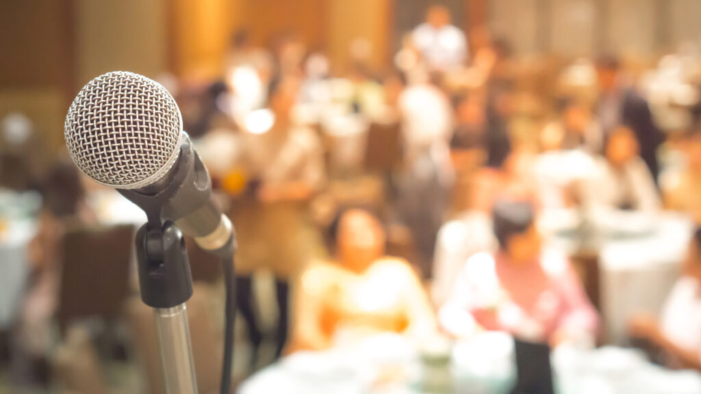 Business,Meeting,And,Event,On,Stage,Concept,-,Close,Up